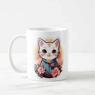 Schattigee Kawaii Cat Graphic Koffiemok