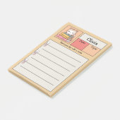 Schattigee Kawaii Cat op gepersonaliseerde boeken Post-it® Notes (Schuin)