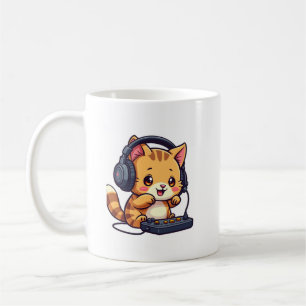 Schattigee Kawaii Cat Spelen Videogames - Schattig Koffiemok