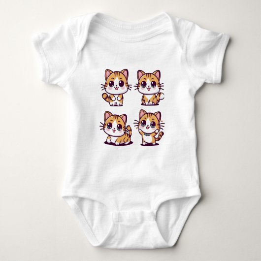 Schattigee Kawaii Cats poseren Romper (Voorkant)