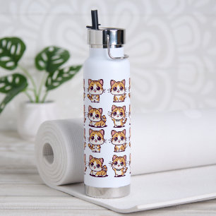 Schattigee Kawaii Cats poseren Waterfles