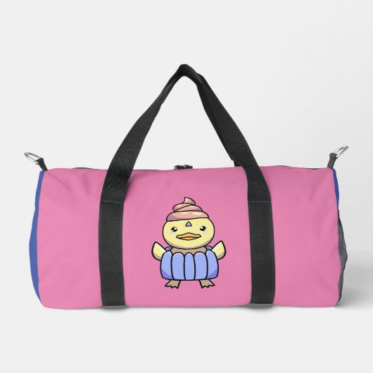 Schattigee Kawaii Chibi Cupcake Duck Duffel Bag Plunjezak (Voorkant)