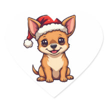 Schattigee Kawaii Chihuahua in Santa Hat Kersthond