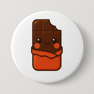 Schattigee Kawaii Chocolate Bar Ronde Button 7,6 Cm