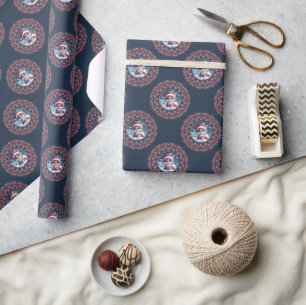 Schattigee Kawaii Christmas Fox Polka Dot Mandala Cadeaupapier