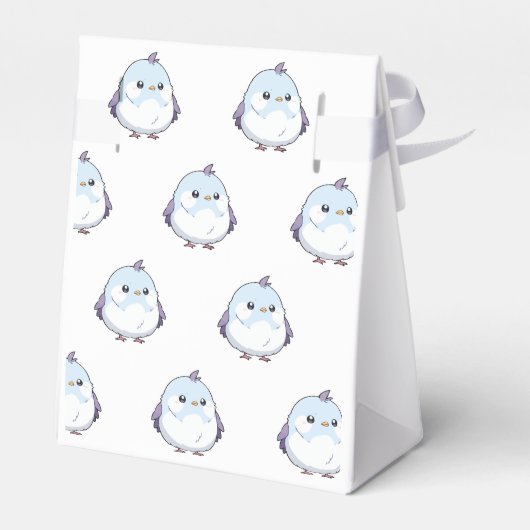 Schattigee Kawaii Chubby Bird Cartoon - Schattige Bedankdoosjes (Achterkant)