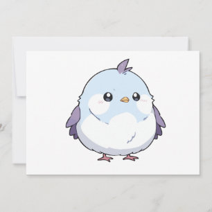 Schattigee Kawaii Chubby Bird Cartoon - Schattige  Kaart