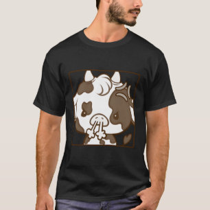 Schattigee Kawaii Coquette Cartoon Emote Angry Koe T-shirt