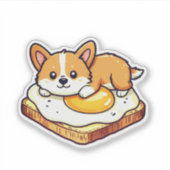 Schattigee Kawaii Corgi Brood Ei Sticker (Voorkant)