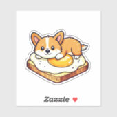 Schattigee Kawaii Corgi Brood Ei Sticker (Vel)
