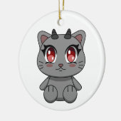 Schattigee Kawaii Demon Cat Keramisch Ornament (Links)