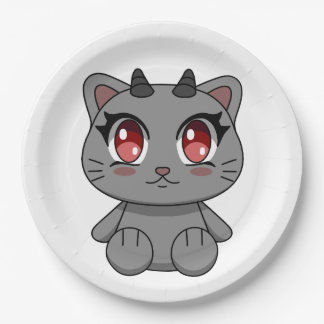 Schattigee Kawaii Demon Cat Papieren Bordje