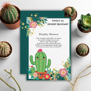 Schattigee Kawaii Desert Bloom Floral Cactus Baby Informatiekaartje