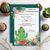 Schattigee Kawaii Desert Bloom Floral Cactus Baby Kaart