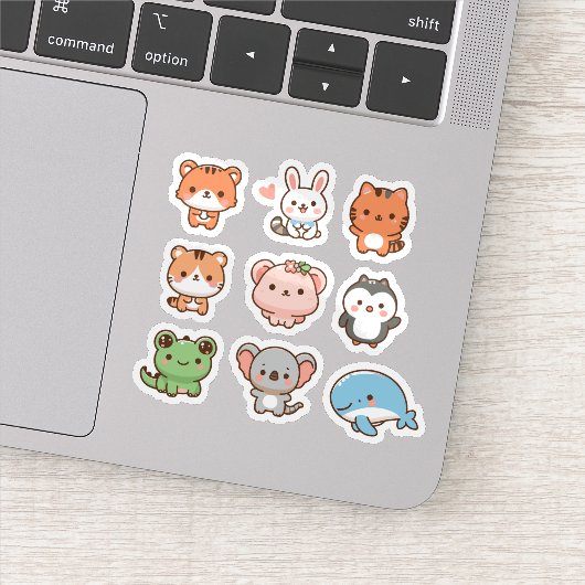 Schattigee kawaii dieren sticker set (Detail)