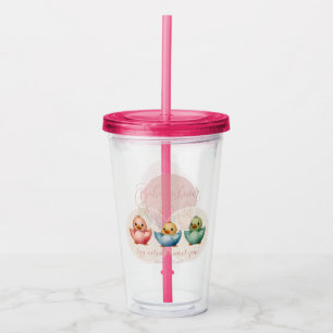 Schattigee Kawaii Egg Birds Pastel gekleurd Baby s Acryl Drinkbeker