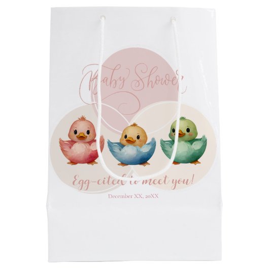 Schattigee Kawaii Egg Birds Pastel gekleurd Baby s Medium Cadeauzakje (Achterkant)