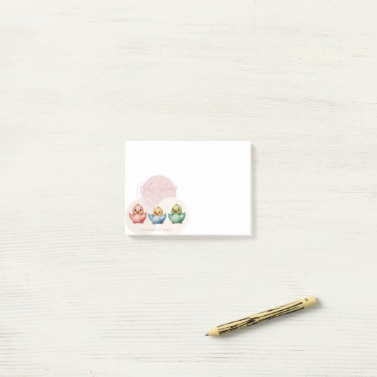 Schattigee Kawaii Egg Birds Pastel gekleurd Baby s Post-it® Notes (Op bureau)