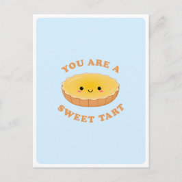 Schattigee Kawaii Egg Tart Dessert Food Pun Love Q Briefkaart