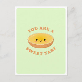 Schattigee Kawaii Egg Tart Dessert Food Pun Love Q Briefkaart