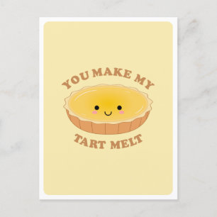 Schattigee Kawaii Egg Tart Food Pun Love Quote Gro Briefkaart