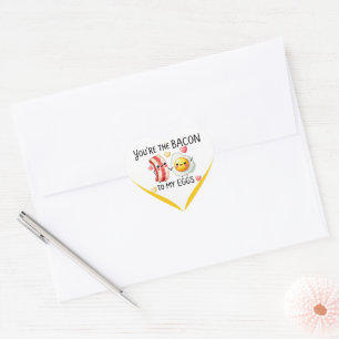 Schattigee kawaii eieren en spek hart sticker