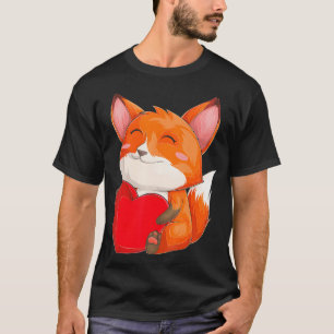 Schattigee Kawaii Fox Wilde Dieren Fox St Valentij T-shirt