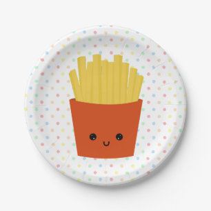 Schattigee Kawaii friet chips Papieren Bordje