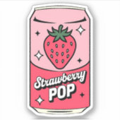 Schattigee Kawaii Fun Fruity Aardbeiensap Drink Sticker (Voorkant)