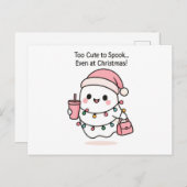 Schattigee Kawaii Ghost Christmas Briefkaart (Voorkant / Achterkant)