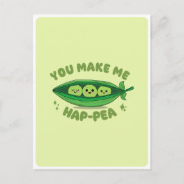 Schattigee Kawaii Green Peas Veggie Food Pun Love  Briefkaart