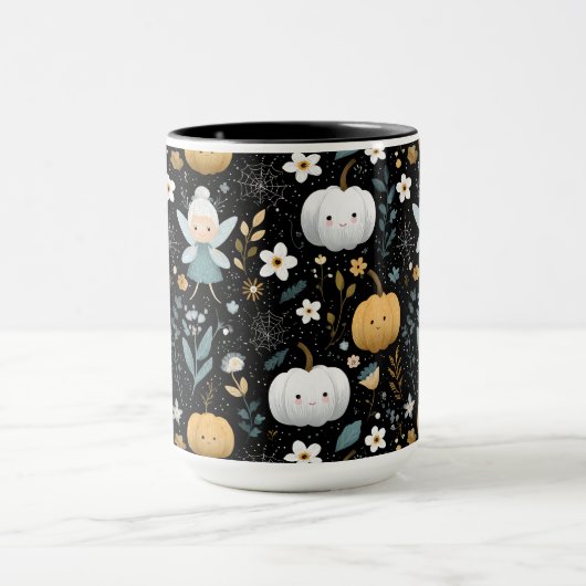 Schattigee Kawaii Halloween Fairy en Pastel Pompoe Mok (Midden)