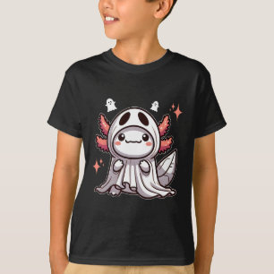 Schattigee Kawaii Halloween Ghost Axolotl T-shirt