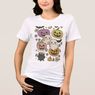 Schattigee Kawaii Halloween Ghost Pumpkin Tshirt