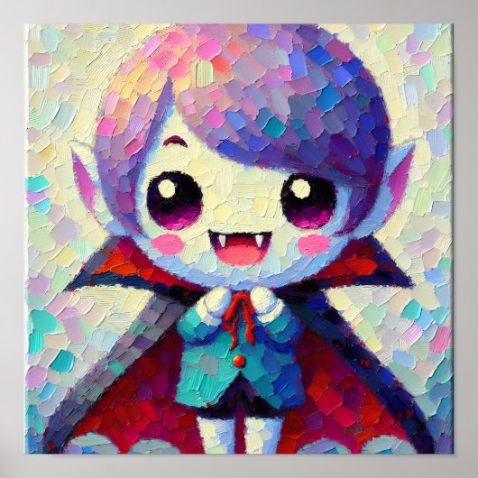 Schattigee Kawaii Halloween Vampire Poster (Voorkant)
