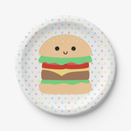 Schattigee Kawaii Hamburger Papieren Bordje