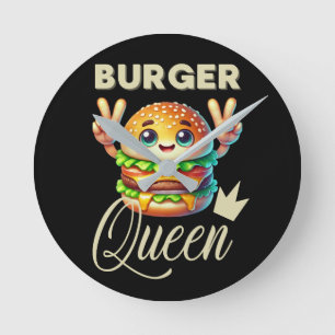 Schattigee Kawaii Hamburger Ronde Klok