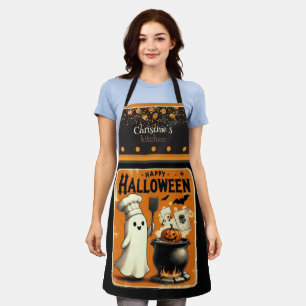 Schattigee kawaii Happy Halloween aangepaste naam Schort