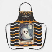 Schattigee kawaii Happy Halloween aangepaste naam Schort (Voorkant)