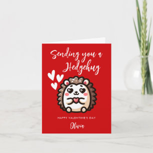 Schattigee Kawaii Hedgehog Pun Valentijnsdag Kaart