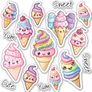 Schattigee Kawaii Ice Cream Kinder Sticker
