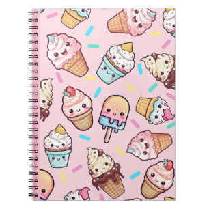 Schattigee Kawaii Ice Cream Print Notitieboek Jour