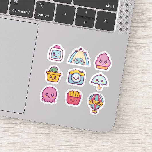 Schattigee kawaii icon sticker set (Detail)
