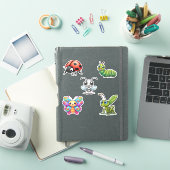 Schattigee Kawaii Insect Set Waterdicht Sticker (iPad Cover)