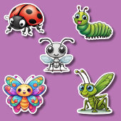 Schattigee Kawaii Insect Set Waterdicht Sticker