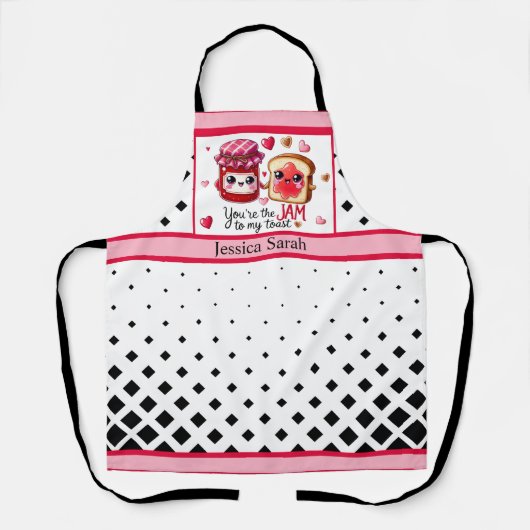 Schattigee Kawaii Jam en Toast Schort (Voorkant)