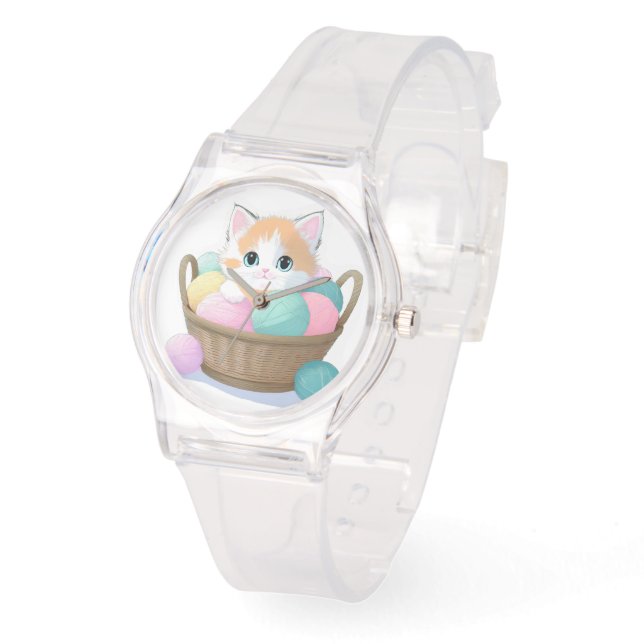 Schattigee kawaii kat eWatch Horloge (Hoek)