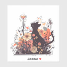 Schattigee Kawaii-kat in het bloemenveld