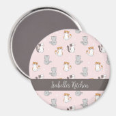 Schattigee Kawaii katten gepersonaliseerd Magneet (Voorkant / Achterkant)