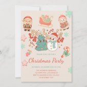 Schattigee Kawaii kerstfeest uitnodiging (Voorkant)